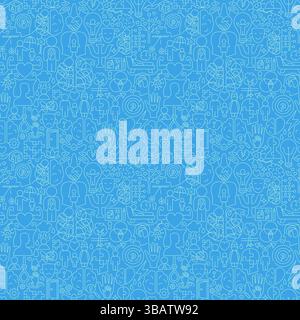 Psychology Line Seamless Pattern Stock Vector