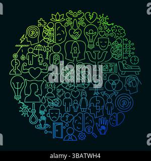 Psychology Icon Circle Concept Stock Vector