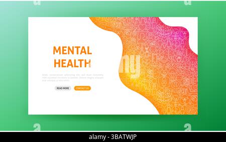 Mental Health Landing Page Stock Vector