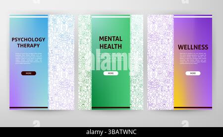 Mental Health Web Design Stock Vector