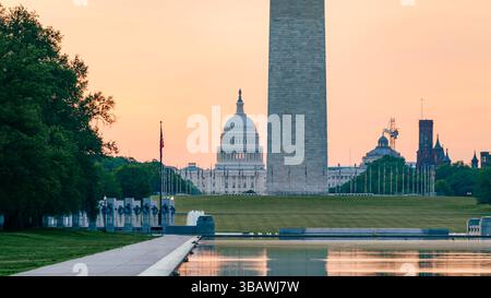 Washington DC morning skyline, USA Stock Photo