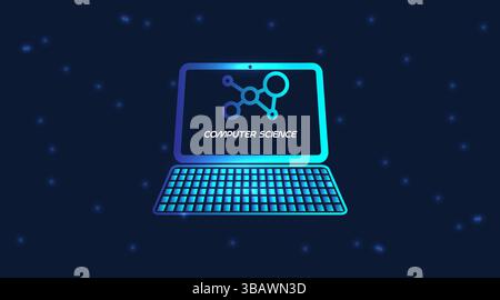 Laptop Blue Triangle Futuristic glowing low-angle laptop isolated on a light blue background Stock Vector