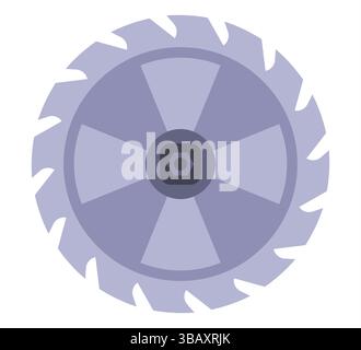 Flat chainsaw blade for cutting. flat illustration. Stock Vector