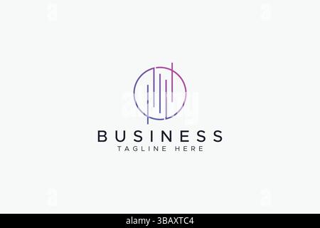 Wave Graph Analytics Software Developer Business App Logo Modern Minimalist Concept Stock Vector
