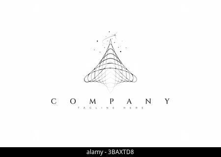 Fractal Geometric Abstract Black Hole Cone Shape Star and Space Logo Business Company Stock Vector