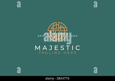 Majestic Ancient Geometric Abstract Line Circle Logo Premium Business Company Creative Symbol Stock Vector