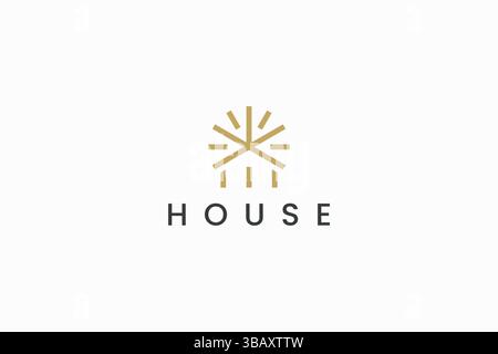 Bright House Minimalist Logo Modern Concept Electrical, Energy, Environment, Natural Home Business Company Stock Vector