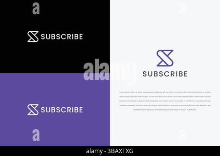 Subscribe Logo Letter S Abstract for Business App Web Social Media Digital Branding Technology Stock Vector