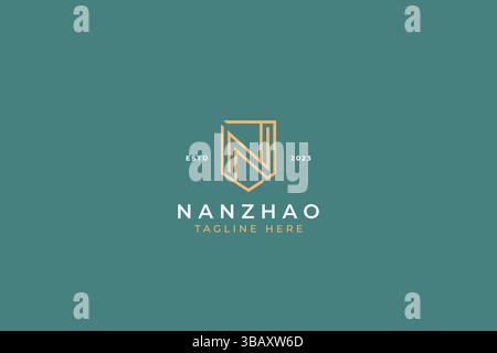 Letter N and Shield Business Corporate Sign Symbol Elegant Concept Logo Stock Vector