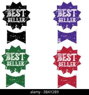 Best Seller Stamp Vector – Premium Seal & Banner Badge Design Illustration. Stock Vector