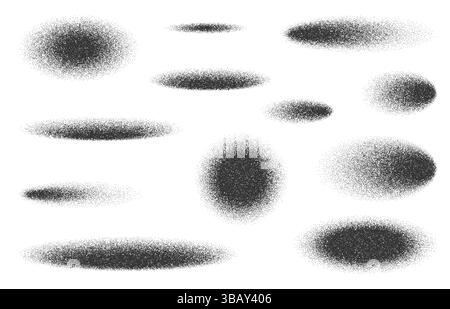 Circle vector shadows with grainy noise. Round black shades isolated on ...