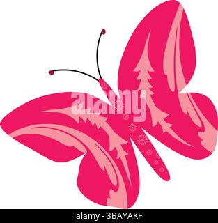 Decorative Butterfly vector with transparent background. Elegant Colorful Butterfly Sketch. Minimalist Line Art Design Featuring Artistic Insects . Stock Vector