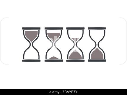 Hourglass Time Transformation: Evolution of Sand Flow Illustration Stock Vector