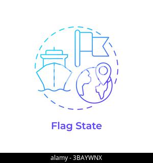 Flag state blue gradient concept icon Stock Vector
