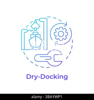 Dry docking blue gradient concept icon Stock Vector