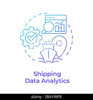 Shipping data analytics blue gradient concept icon Stock Vector