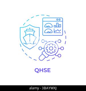 QHSE blue gradient concept icon Stock Vector