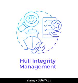 Hull integrity management blue gradient concept icon Stock Vector
