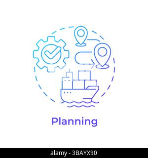 Planning blue gradient concept icon Stock Vector