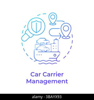 Car carrier management blue gradient concept icon Stock Vector