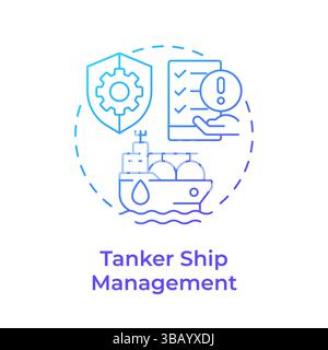 Tanker ship management blue gradient concept icon Stock Vector
