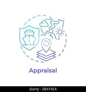 Appraisal blue gradient concept icon Stock Vector