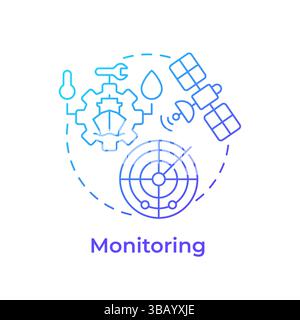 Monitoring blue gradient concept icon Stock Vector