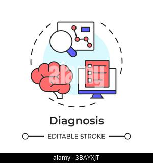 Diagnosis multi color concept icon Stock Vector