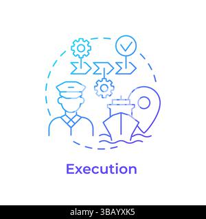 Execution blue gradient concept icon Stock Vector