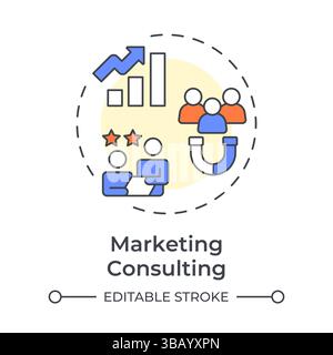 Marketing consulting multi color concept icon Stock Vector