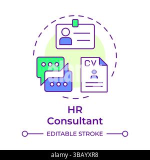 HR consultant multi color concept icon Stock Vector