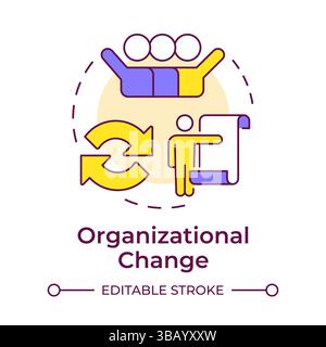 Organizational change multi color concept icon Stock Vector