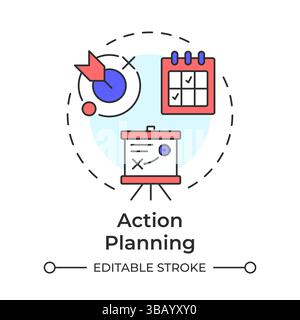 Action planning multi color concept icon Stock Vector