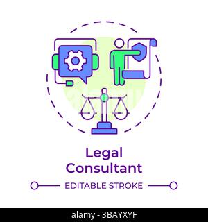 Legal consultant multi color concept icon Stock Vector