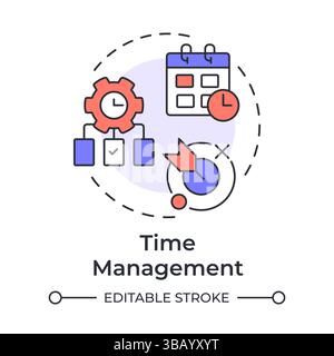Time management multi color concept icon Stock Vector