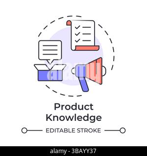 Product knowledge multi color concept icon Stock Vector