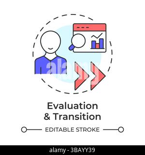 Evaluation and transition multi color concept icon Stock Vector