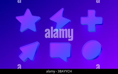 Star lightning plus sign, glass symbols. Vector Stock Vector