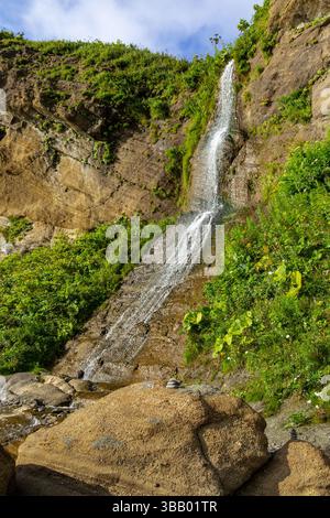 A small waterfall in the south of the island. South Sakhalin, Russia Stock Photo