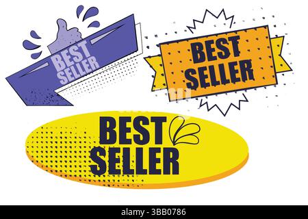 Best Seller Banners – Fashion & Lifestyle Website Promotion Vector Templates. Stock Vector