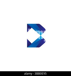 Letter B Modern Logo Design With Blue Color Stock Vector