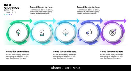 Infographic template with icons and 5 options or steps. Gears. Can be used for workflow layout, diagram, banner, webdesign. Vector illustration Stock Vector