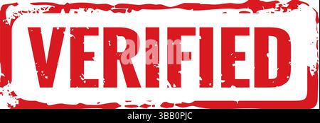 Red grunge stamp and text verified. Vector Illustration. Stock Vector