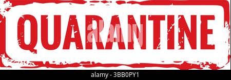 Red grunge stamp and text quarantine. Vector Illustration. Stock Vector
