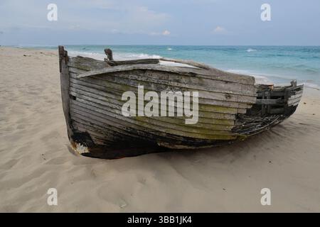 Wrecks on the beach Stock Photo