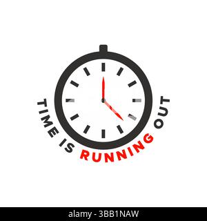 time is running out typography deadline clock concept vector illustration Stock Vector