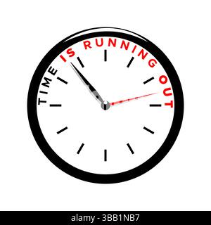 time is running typography with clock vector illustration design Stock Vector