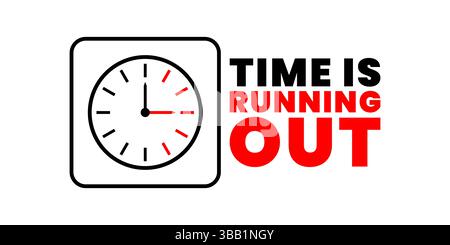 Time Running Out Clock Vector Urgent Deadline Countdown & Reminder Concept Vector Illustration Stock Vector