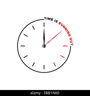 time is running out countdown deadline clock concept vector illustration Stock Vector