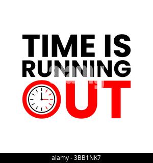 Time Running Out Vector with Clock, Countdown, and Urgency Concept Stock Vector